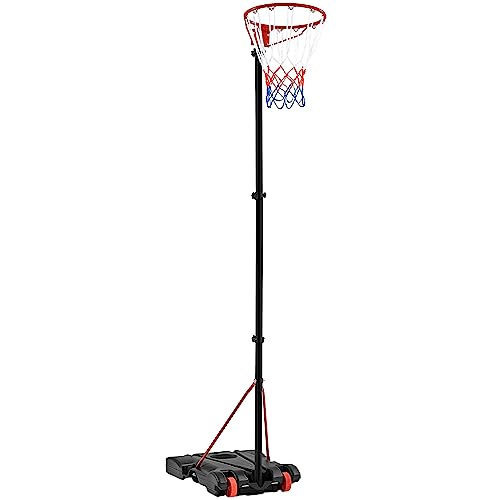 Yaheeetech Portable Netball Hoop Height Adjustable 2.45-3.05m Outside Red