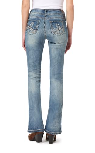 Image of WallFlower Luscious Curvy Bootcut Jeans for Women, Mid-Rise Insta Stretch Denim, Size-Inclusive Juniors Jeans