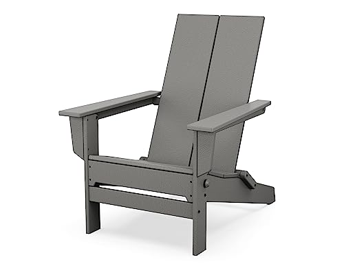 POLYWOOD Folding Adirondack Chair Grey