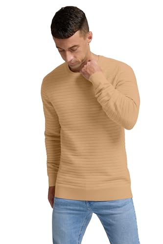 Men's Crewneck Pullover Sweater Solid Knitted Soft Long Sleeve Casual Sweater4