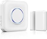 Door Alarm, BITIWEND Wireless Door Chime With 600ft Range 58 Chimes 5 Volume Level LED Indicators...