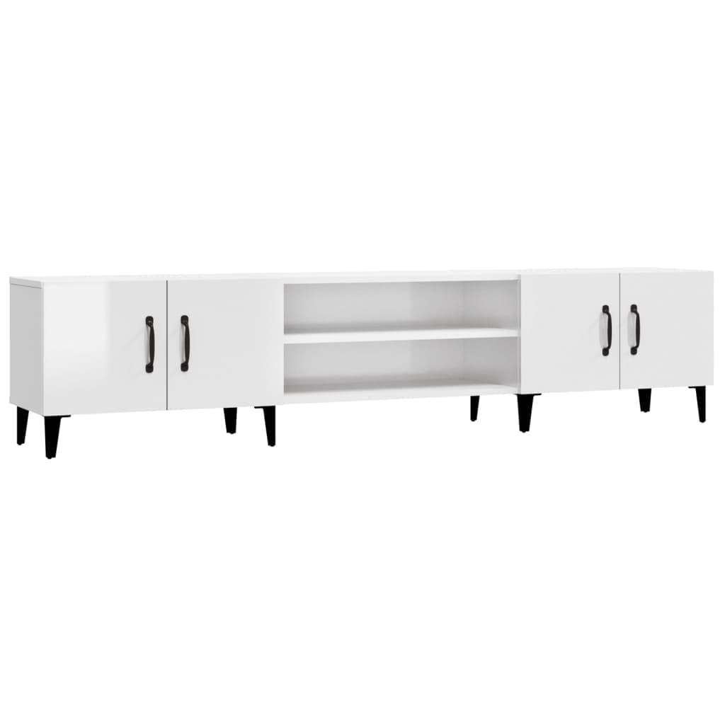 vidaXL TV Cabinet, TV Stand Media Unit Cabinet Sideboard Cupboard, Entertainment Centre, Modern Style, High Gloss White Engineered Wood