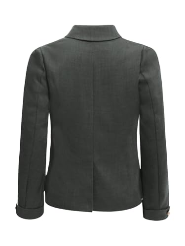 Kids Girls Formal Blazer Jacket Long Sleeve School Uniform Solid Color Lapel Collar Button Down Shirts Outerwear4