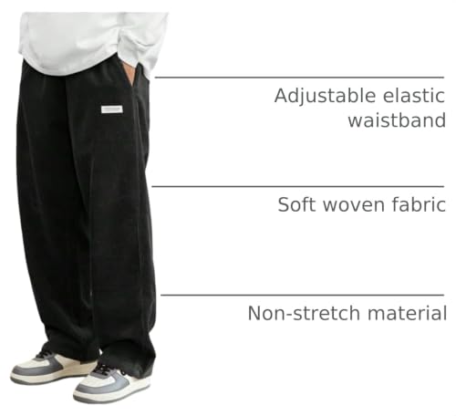 Image of ZAFUL Men's Corduroy Straight Leg Loose Fit Casual Pants