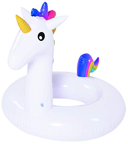 Globo, Anillo Unicornio Gigante 115Cm Diametro Brazaletes Y Flotadores Natación Y Waterpolo Unisex Infantil, Color (Multicolor), Única (1)