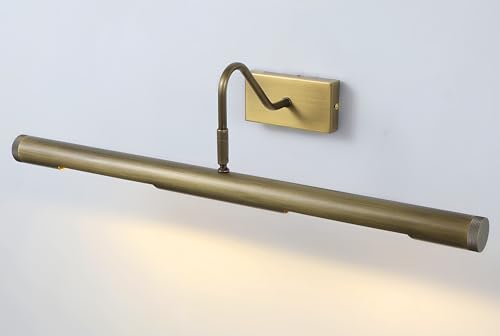 Image of 22 Inch Solid Brass Hardwired Gooseneck Antique Brass Picture Light Bronze Picture Light Wall Art Light Picture Lights for Wall (Bulb Included)
