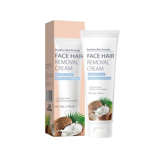 3PCS Coconut Facial Hair Removal Cream Depilatory for Upper Lip Chin Sensitive Skin Soothing Painless Flawless