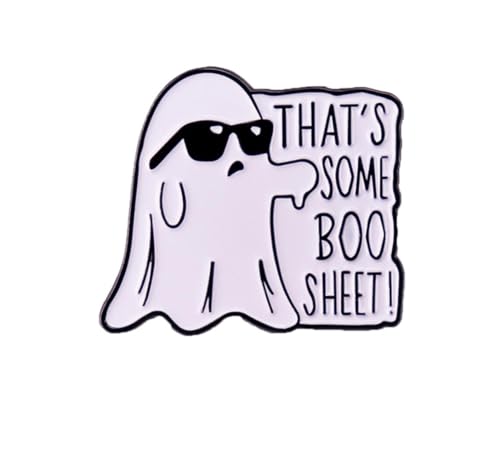 LISADORE that's some boo sheet brooch White Little Ghost Metal Enamel Brooch Enamel Pin Cartoon Halloween Spooky Boo Brooch Lapel Badge Festival Jewelry Gifts For Friends