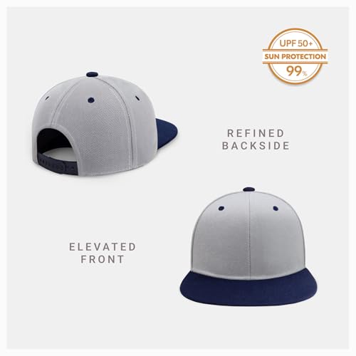 Image of CHOK.LIDS Flat Bill Visor Classic Snapback Hat Blank Adjustable Brim High Top End Trendy Color Style Plain Tone Baseball Cap
