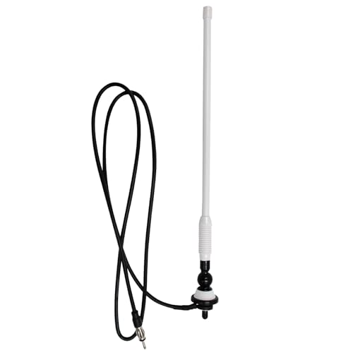 STUDIOFINIX Antenne radio marine étanche - Canard en caoutchouc Dipôle flexible - Antenne FM AM pour bateau, radio, voiture, ATV, UTV, SPA (blanc)