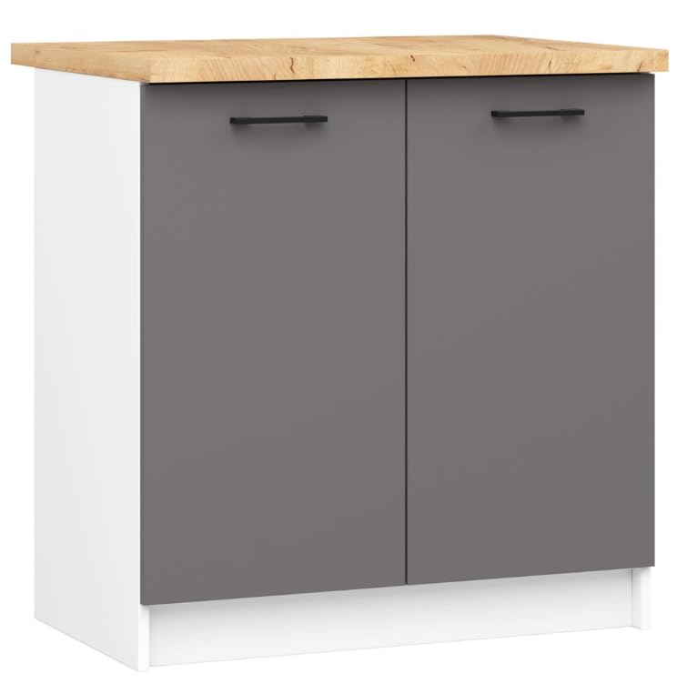 BDW - Hangende keukenkast - Bovenkast keuken - Wit - 80x30x58cm, met 2 x klepdeur en handgreep - Keukenkasten enkel, bovenkast, bovenkast keuken - OLIWIA G2 1 st BDW - Hangende keukenkast - Bovenkast keuken - Wit - 80x30x58cm, met 2 x klepdeur en handgreep - Keukenkasten enkel, bovenkast, bovenkast keuken - OLIWIA G2 1 st