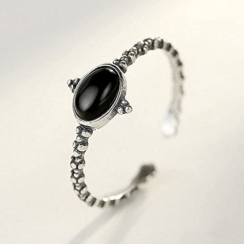 Bague ouverte réglable en obsidienne : oubliez les soucis de taille