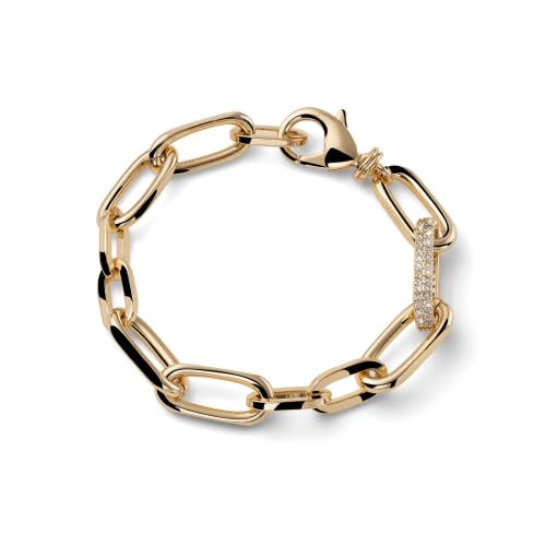 UNOAERRE Bracciale con Maglia in Zirconi, Placcato Oro Giallo 24 Carati