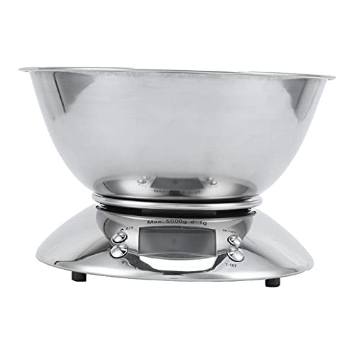 Báscula cocina profesional 1g - 5kg con bowl acero inoxidable y medición kcal - balanza peso nutrición precisa para alimentos y uso nutricionista