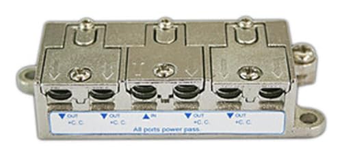 Sat/Terrestrial Distributor 4-way, Optimizes Signal, Ideal for Multiple Connections in Entertainment and Communication Systems. Sat/Terrestrial Distributor 4-way, Optimizes Signal, Ideal for Multiple Connections in Entertainment and Communication Systems.