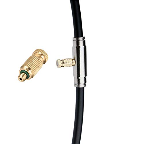 Brass Misting Nozzle, 10 Pack High Pressure Spray 10/24 UNC Outdoor Anti-drip Fogging Spray Head Misting System Tips for Landscaping Outdoor Cooling System (0.012 Orifice)