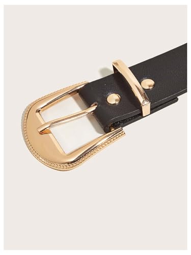 Verdusa Women's Studded PU Leather Belts Punk Waist Buckle Belt4