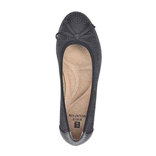 WHITE MOUNTAIN Shoes Surprise Women's Ballet Flat, Black/Smooth, 8 M2