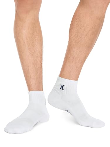 Hurley Men's 8 Pack Sport Cushioned Quarter Crew Socks4