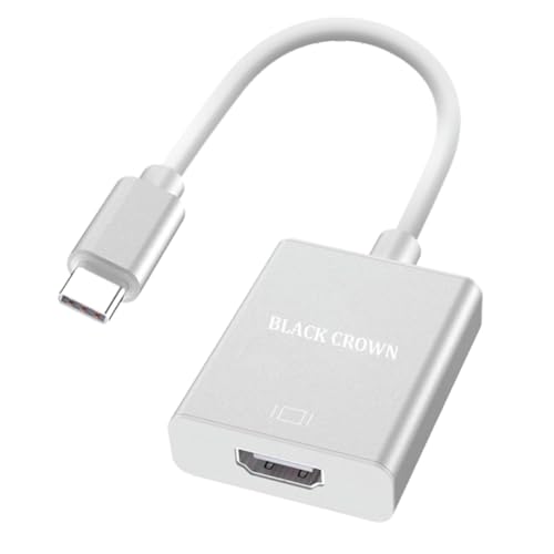 Image of BLACK CROWN (USB C to HDM USB C to HDMI Adapter, Deluxe USB 3.1 Type C to 4K Thunderbolt Supported HDMI Adapter. (Compatible with Devices with Display Alternate Mode) (Grey)