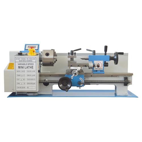 BEILOCKERY Mini Metal Lathe CJ0618 Metric Thread 750W Benchtop Precision Metal Wood Horizontal Lathe 0-2500rpm Variable Speed 7