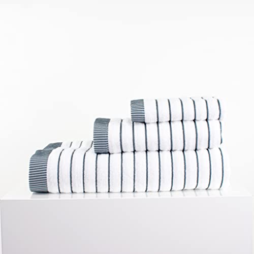 Casa Da Laura - Juego De 3 Toallas Gris Rayas 600 Gr M2 - Colores Resistentes, Rápida Absorción Y Suaves - Toalla De Baño 100x150cm , Lavabo 50x100cm Y Bidé 30x50cm Casa Da Laura - Juego De 3 Toallas Gris Rayas 600 Gr M2 - Colores Resistentes, Rápida Absorción Y Suaves - Toalla De Baño 100x150cm , Lavabo 50x100cm Y Bidé 30x50cm