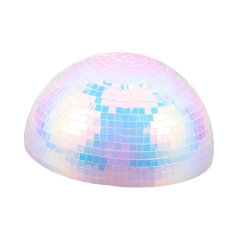 Pack de media bola espejada reflectante para decoración de fiestas, festivales y Año Nuevo, hecha de espuma y plástico, con instalación fácil miniatura 1