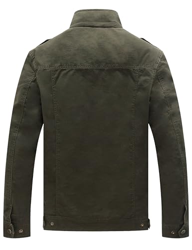 Image of WenVen Men's Military Jacket Fleece Lined Winter Puffer Coat Cotton Windbreaker Parka