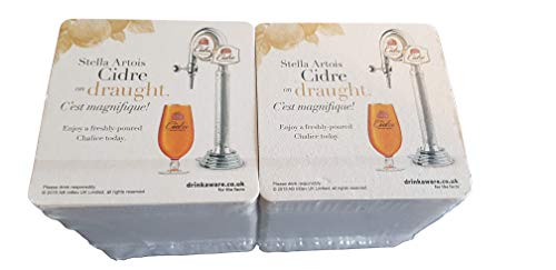Stella Artois - Juego de alfombrillas para cerveza (200 unidades), diseño de sidra
