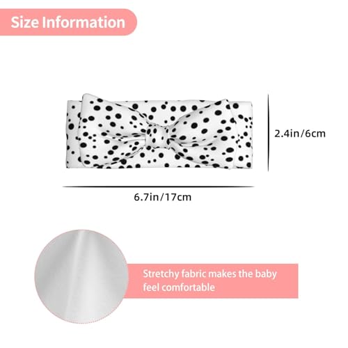 Black And White Polka Dot Baby Bow Headband â€“ Delicate Cute Hair Accessories for Newborns, Infants, Toddlers â€“ Skin-friendly Hairband3