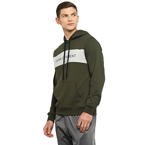 Image of OFF LIMITS Mens PCF Think Different Hoodie Olive|Grey Mel Hooded Sweatshirt-L