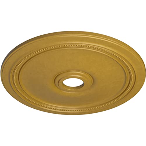 Image of Ekena Millwork CM24DIIGS Diane Ceiling Medallion, 24 inchOD x 3 5 /8 inchID x 1 1 /4 inchP (Fits Canopies up to 6 1 /4 inch), Hand-Painted Iridescent Gold