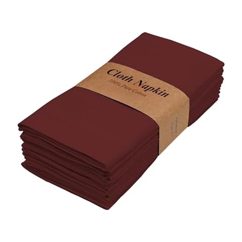 Camp County Beyond Cloth Napkins,Dinner Napkins 14" X 14" Inch Cotton Soft Luxury for Dinning Table Decor Pack of 6, Use in Parties,Wedding,Durable Kitchen Napkins-Burgundy Solid Cover