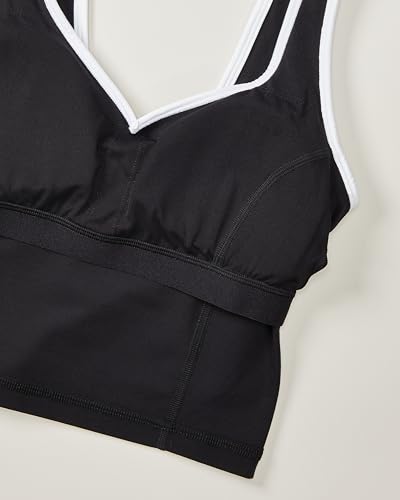 Amazon Essentials タンクトップ クロップ丈 カップ付き ブラトップ ライトサポート 配色トリム 吸湿発散素材 高通気性 クール トレーニングウェア ランニング スポーツ スーパーソフト レディース AEWM30808S25 の商品画像 6