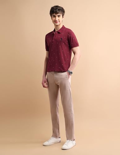 Image of U.S. POLO ASSN. Printed Regular Fit Polo T Shirts for Men - 100% Cotton, Half Sleeves Mens Tshirt