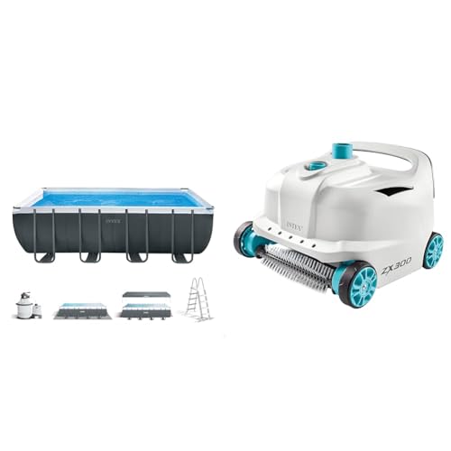 Intex 26356NP – Piscina Fuori Terra Ultra XTR Frame Rettangolare, Pompa Filtro 5700 L/h & Zx300 Deluxe Automatic Pool Cleaner