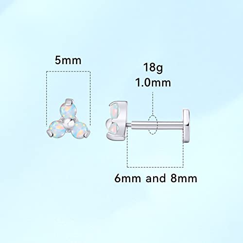 Limerencia G23 Hypoallergenic 18g Flat Back Stud Earrings | F136 Implant Grade Titanium Press Fit Threadless Push Pop in Cartilage Helix Labret Lip Monroe Tragus Piercing Studs2