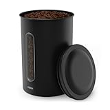 Xavax | Vorratsdose für Kaffee aus Edelstahl (Kaffeekanne, große Kapazität, mehr als 1 kg Kaffee, geeignet für alle Lebensmittel) Mattschwarz