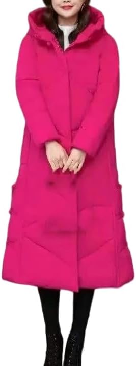 Women Vintage Thicken Down Cotton Jacket Winter Loose Long Hooded Parka