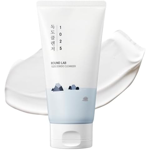 ROUND LAB 1025 Dokdo Cleanser 5.07 Fl Oz, Low pH Facial Cleanser for Sensitive Skin, Rich Soft Bubbles for Deep Cleansing and Makeup Removal, Hydrating Face Wash with Deep Sea Water, Korean Skin Care Cover