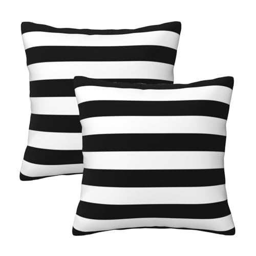 Black and White Stripe Throw Pillow Covers 20x20 in Farmhouse Pil...