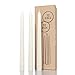 CANDWAX Ivory Taper Candles 10 inch Dripless - Set of 12 Tapered Candles Ideal as Dinner Candles - Smokeless and Unscented Taper Candles Long Burning - Hand Poured Tall Candlesticks
