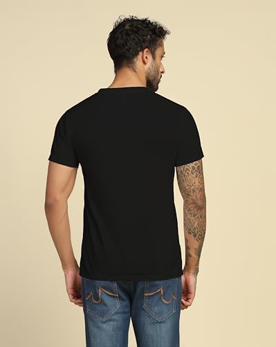 Image of VastraVibes Cotton Regular Fit T-Shirt Round Neck Casual Mens Plain Tshirt