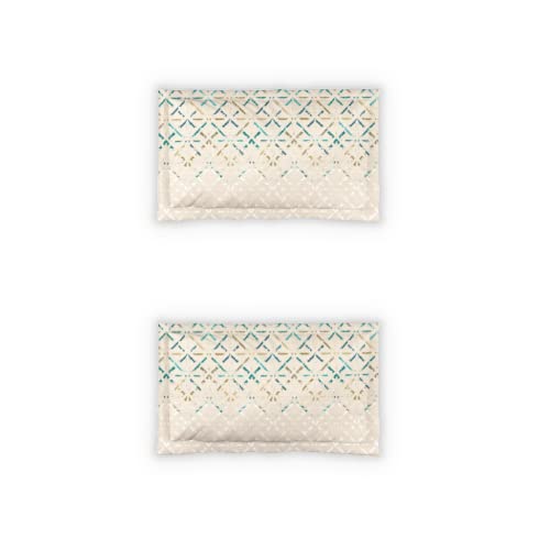 Image of DDECOR - Criss Cross 100% Cotton Double Bedsheet with 2 Pillow Covers, Turquoise