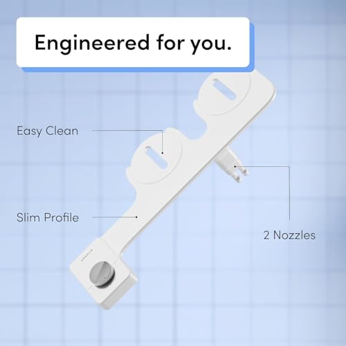 Image of TUSHY NEW Fresh Dual Nozzle Cool Water Bidet: Ultra Slim Toilet Seat Attachment Sprayer with Luxury 2 in 1 Front & Rear, Self-Cleaning, 180º Clean, (DIY Install, 10 Minutes), Non-Electric, Chrome Knob