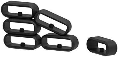 RuenTech 6-Pack Fastener Rings Compatible with Garmin Vivoactive 3 5/Forerunner 645 245 45 55/Venu Sq/Vivomove/Fenix 7S 6S 5S Band Keeper, Silicone Replacement Watch Band Loop/Holder/Retainer
