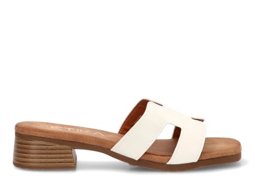 Etika Sandalias de Tacón Medio para Mujer, Elegantes Palas con Diseño de Corte Geométrico, Zapatos Abiertos de Verano con Punta Cuadrada, 30032-38 Etika Sandalias de Tacón Medio para Mujer, Elegantes Palas con Diseño de Corte Geométrico, Zapatos Abiertos de Verano con Punta Cuadrada, 30032-38
