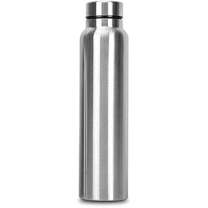 Classic Essentials Spring Stainless Steel Single Walled Fridge Water Bottle (1000ml,Silver) Leakproof BPA Free Lids…