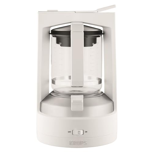 Krups Filterkaffeemaschine T8, 850 Watt, Kaffeemaschine mit automatische Abschaltung, 8-12 Tassen, 1l Wasserbehälter, beleuchteter Ein- Ausschalter, weiß, KM4682 6