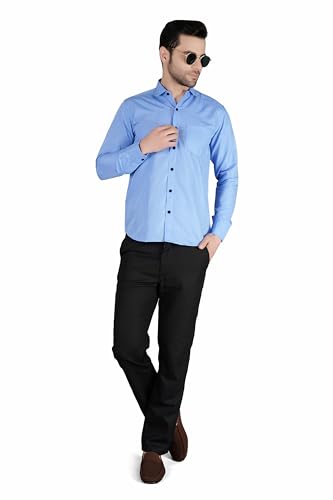 Image of Mens Slim fit Solid Casual Cotton Shirt with Spread Collar and Full Sleeves || Suitable for Office wear